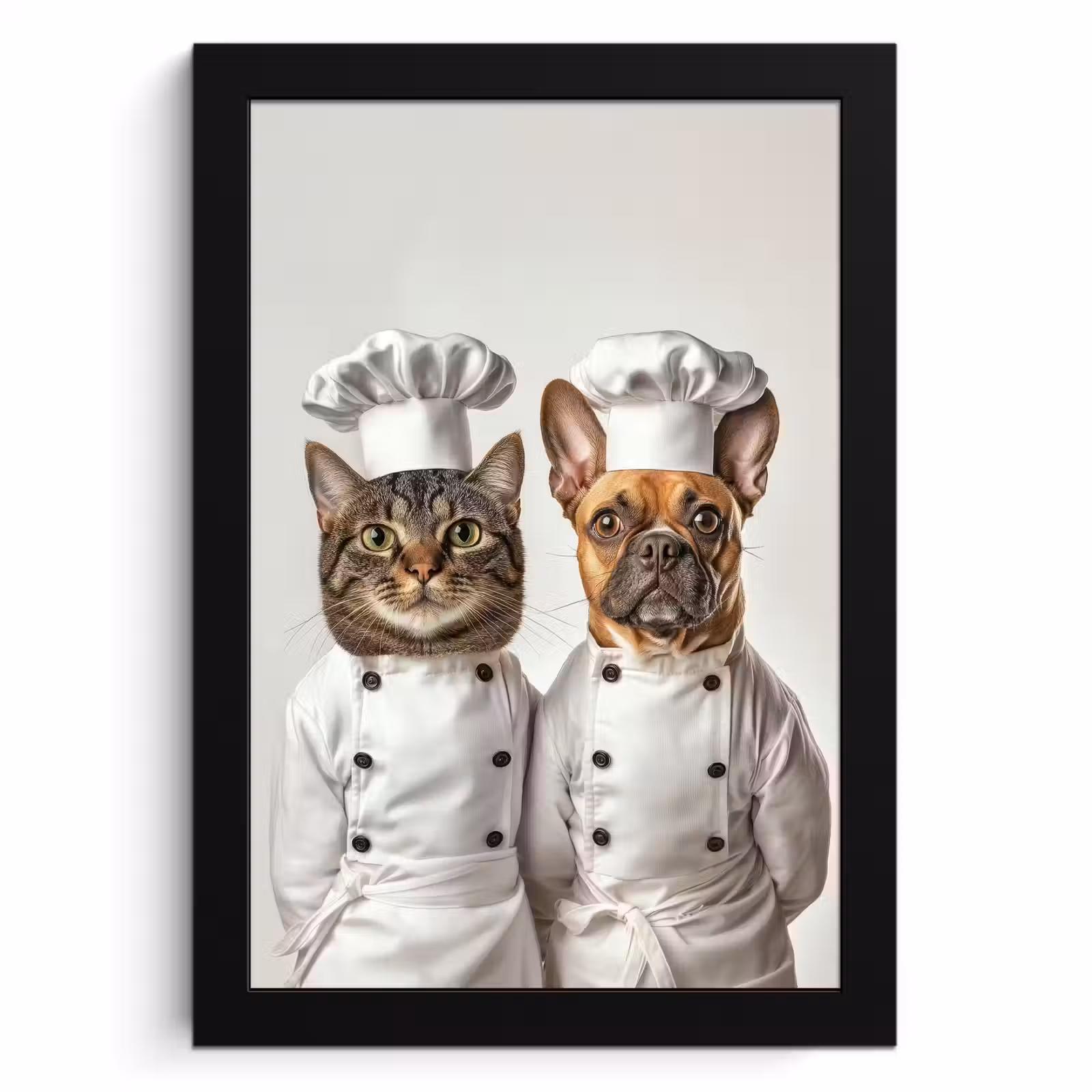 Poster met lijst - Kat - Hond - Kokskleding — 1