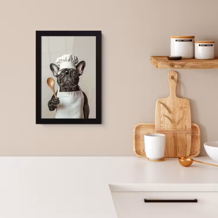 Poster met lijst - Bril - Hond - Kok — 2
