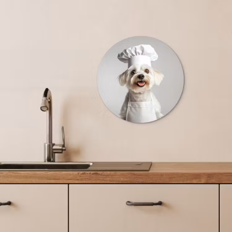 Muurcirkel - Hond - Wit - Kok — 2