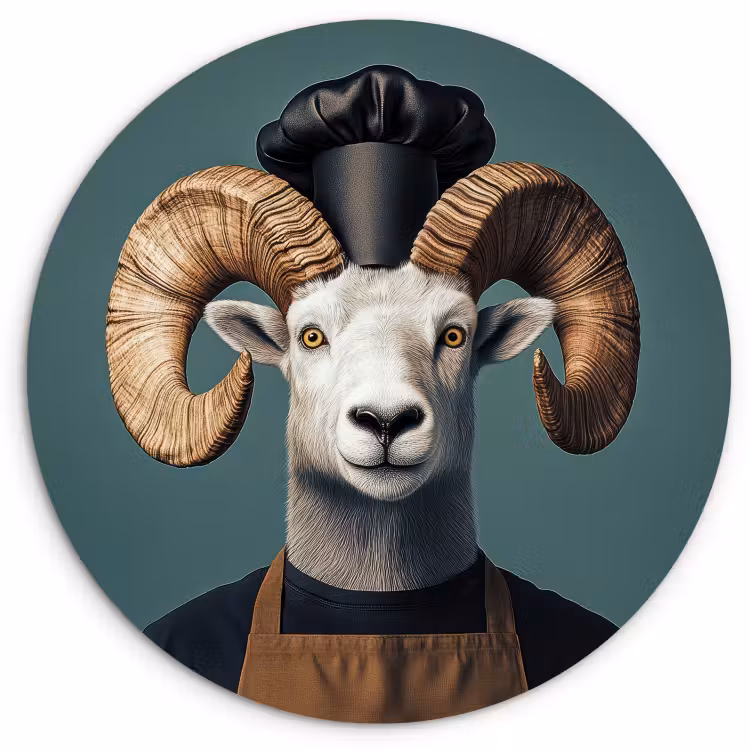 Muurcirkel - Geit - Hoorns - Kokskleding — 1