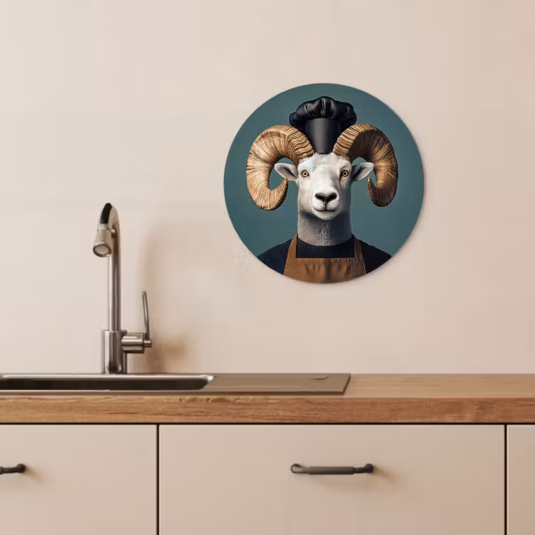Muurcirkel - Geit - Hoorns - Kokskleding — 3