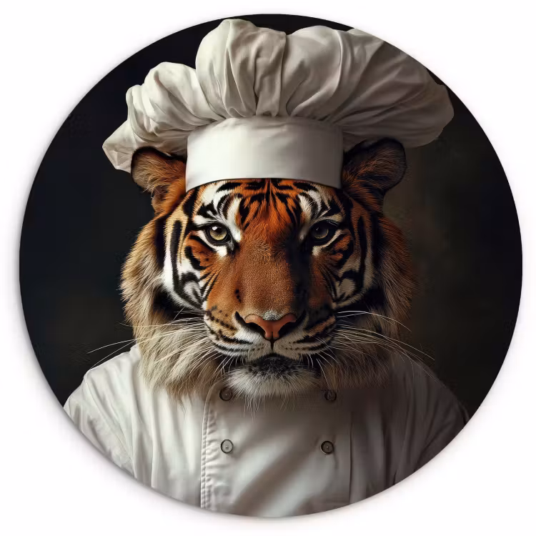 Muurcirkel - Tijger - Kokskleding - Bruin — 2
