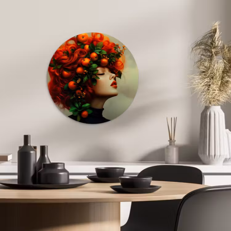 Muurcirkel - Vrouw - Appels - Rood - Bladeren — 2