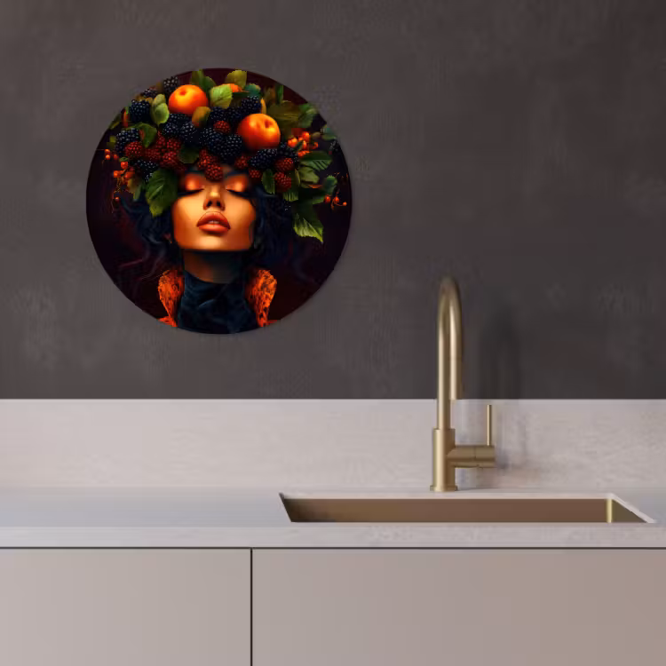 Muurcirkel - Vrouw - Zwart - Bessen - Bramen - Appels — 2