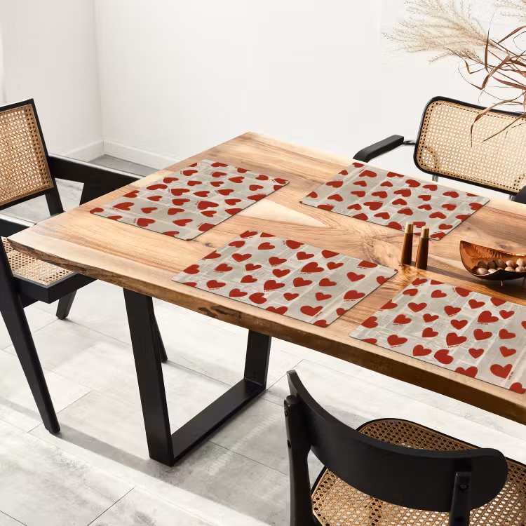 Placemat vinyl - Hartjes - Krant - Loveyou — 4