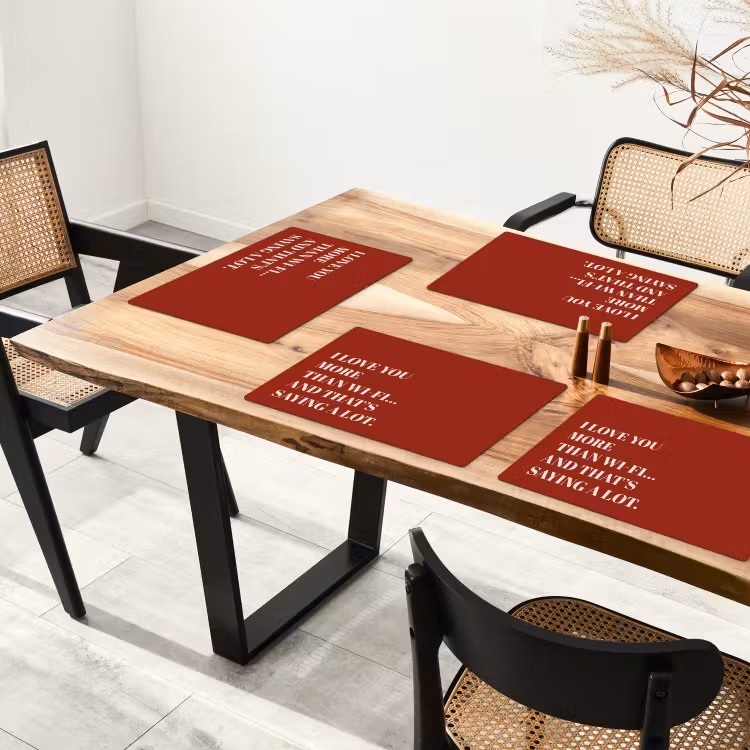 Placemat vinyl - Rood - Quote - Liefde — 4