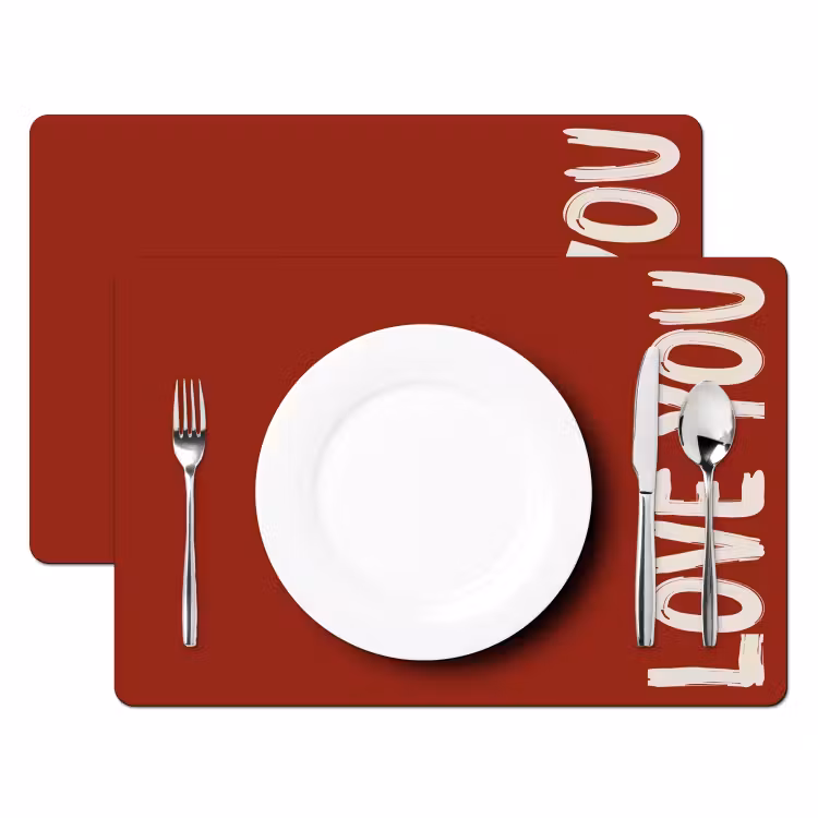 Placemat vinyl - Schuin - Loveyou - Rood — 2