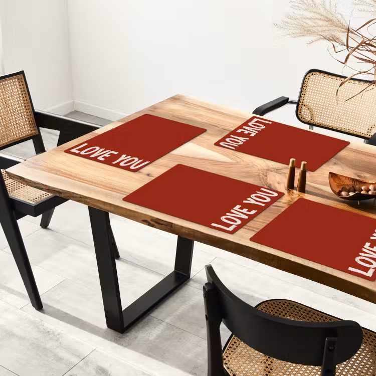 Placemat vinyl - Schuin - Loveyou - Rood — 4