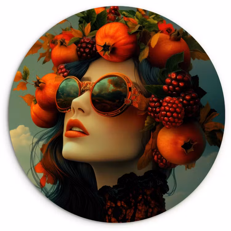 Muurcirkel - Vrouw - Granaatappel - Herfst - Zonnebril — 3