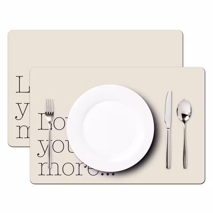 Placemat vinyl - Minimalistisch - Love - Beige — 2