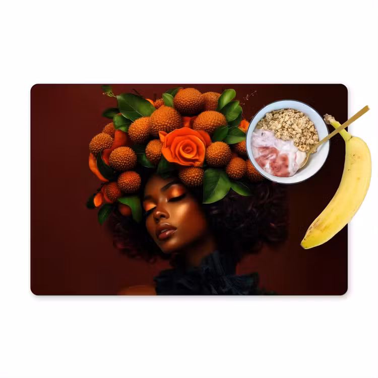Placemat vinyl - Vrouw - lychee - exotisch — 1