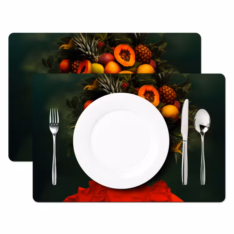 Placemat vinyl - Vrouw - Vruchten - Papaja - Ananas — 2
