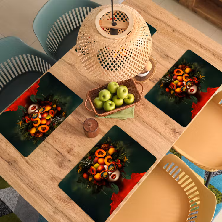 Placemat vinyl - Vrouw - Vruchten - Papaja - Ananas — 3