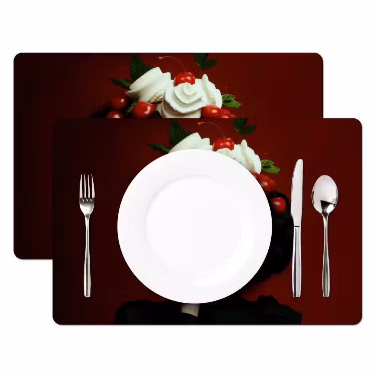 Placemat vinyl - Vrouw - Kersen - Slagroom — 2