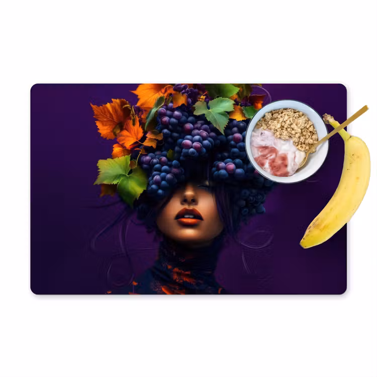 Placemat vinyl - Vrouw - Paars - Druiven — 1