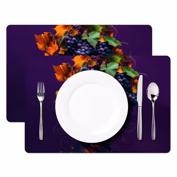 Placemat vinyl - Vrouw - Paars - Druiven — 2