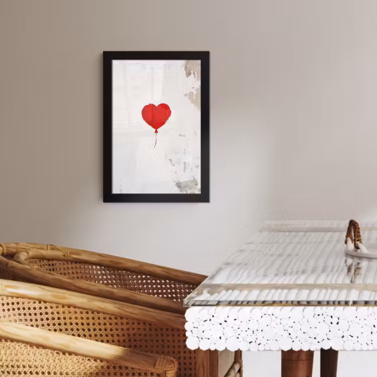 Poster met lijst - Ballon - Rood - Hart — 4