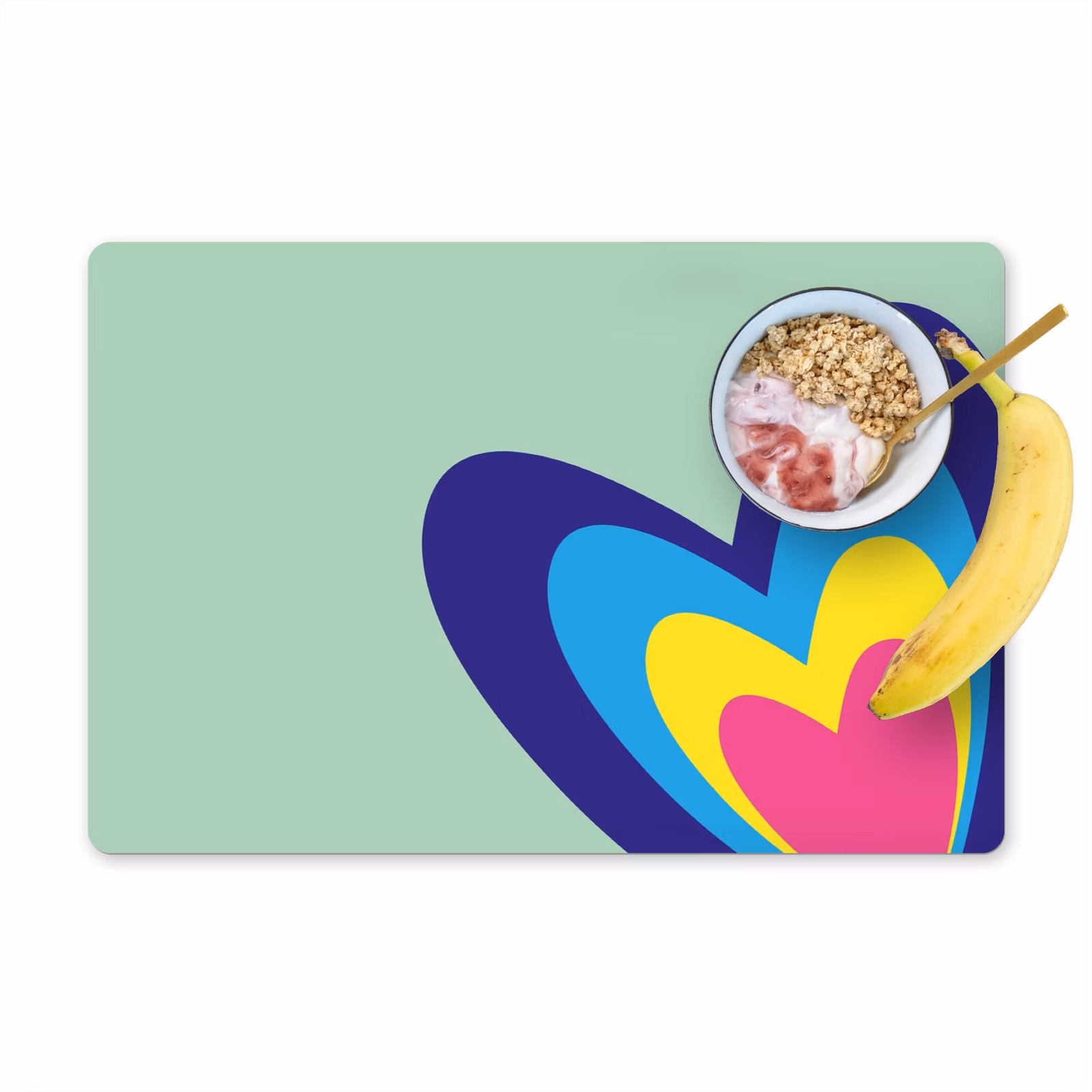 Placemat vinyl - Hartjes - Kleurrijk - Valentijn — 1