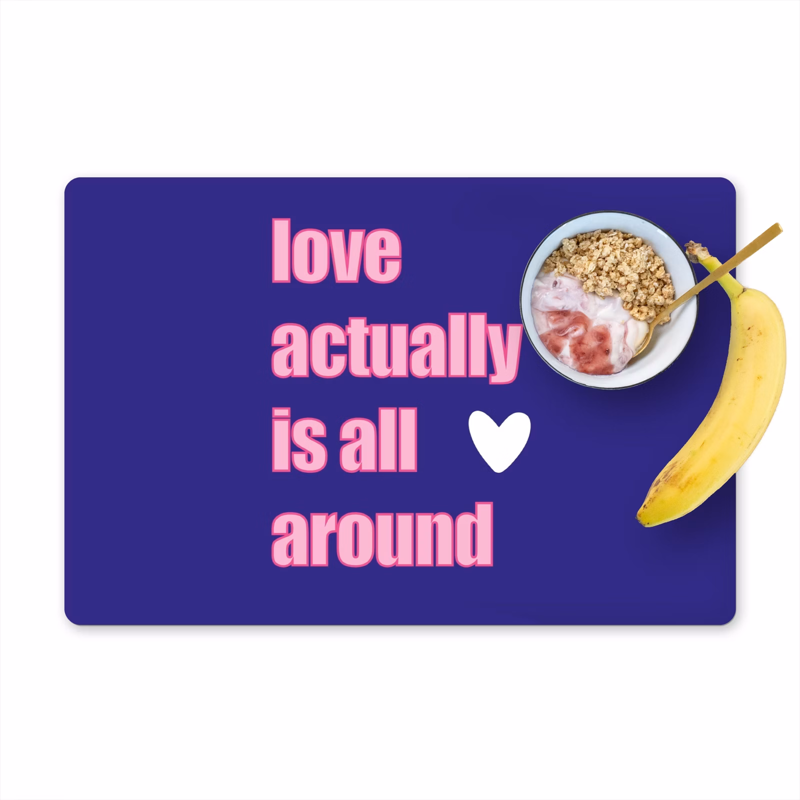 Placemat vinyl - Tekst - Valentijn - Love - Blauw — 1