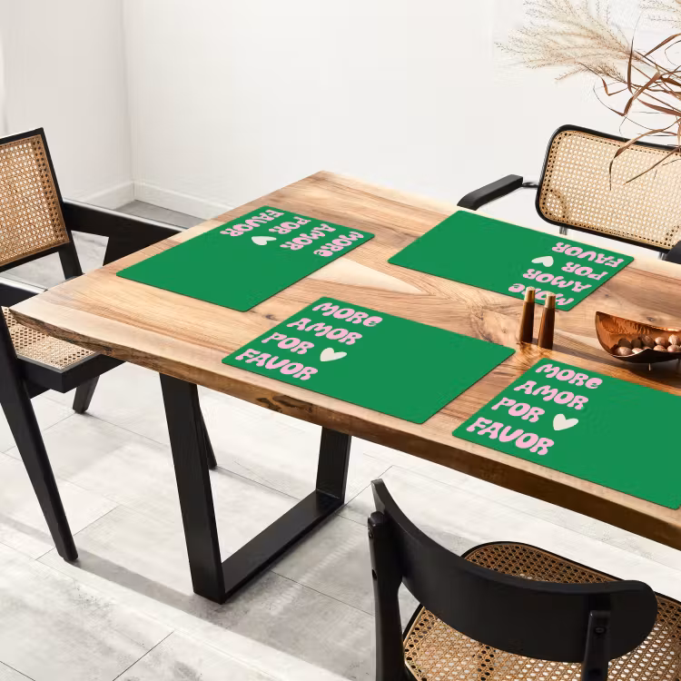 Placemat vinyl - Amor - Valentijn - Groen - Tekst — 4