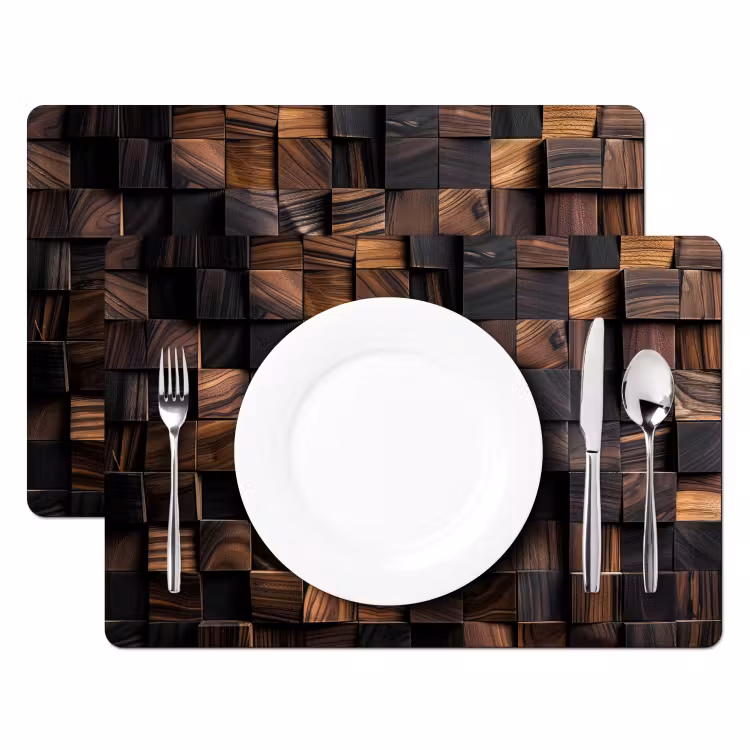 Placemat vinyl - Mozaïek van Houttexturen — 2