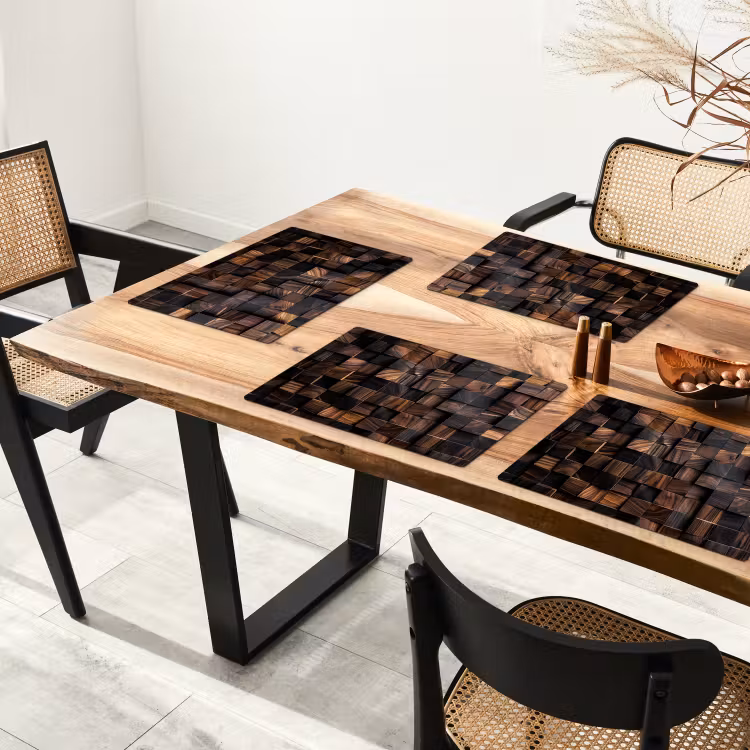 Placemat vinyl - Mozaïek van Houttexturen — 4