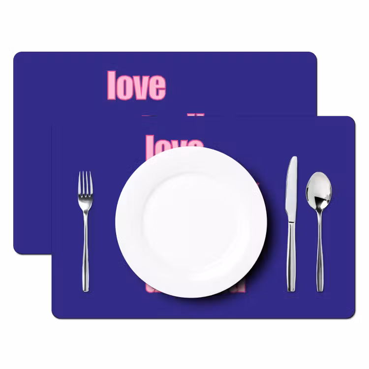 Placemat vinyl - Tekst - Valentijn - Love - Blauw — 2