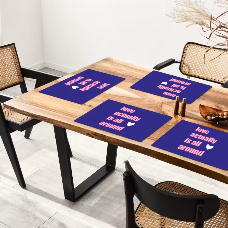 Placemat vinyl - Tekst - Valentijn - Love - Blauw — 4