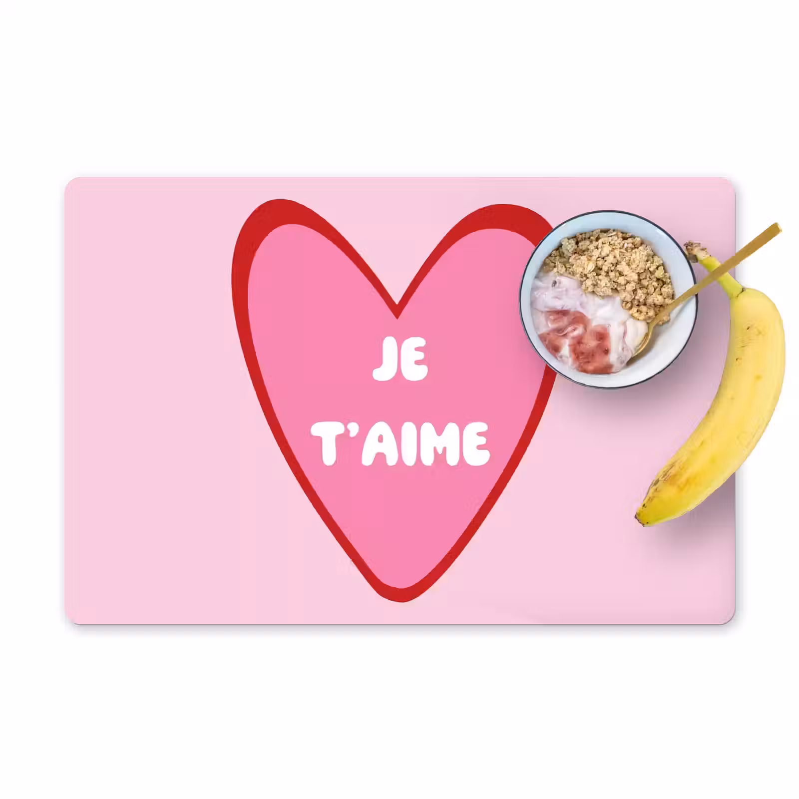 Placemat vinyl - Hart - Frans - Valentijn - Roze — 1