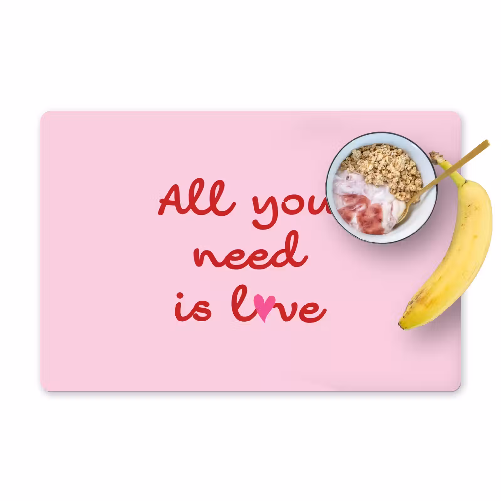 Placemat vinyl - Tekst - Roze - Love - Hart — 1