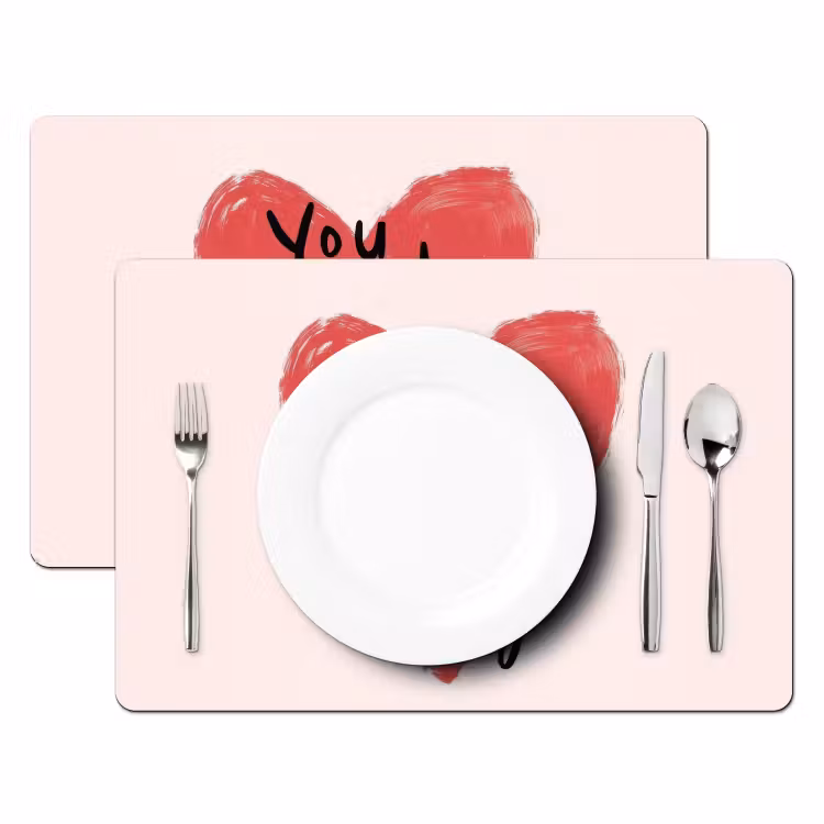 Placemat vinyl - Hart - Rood - Valentijn — 2
