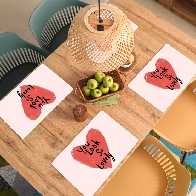 Placemat vinyl - Hart - Rood - Valentijn — 3