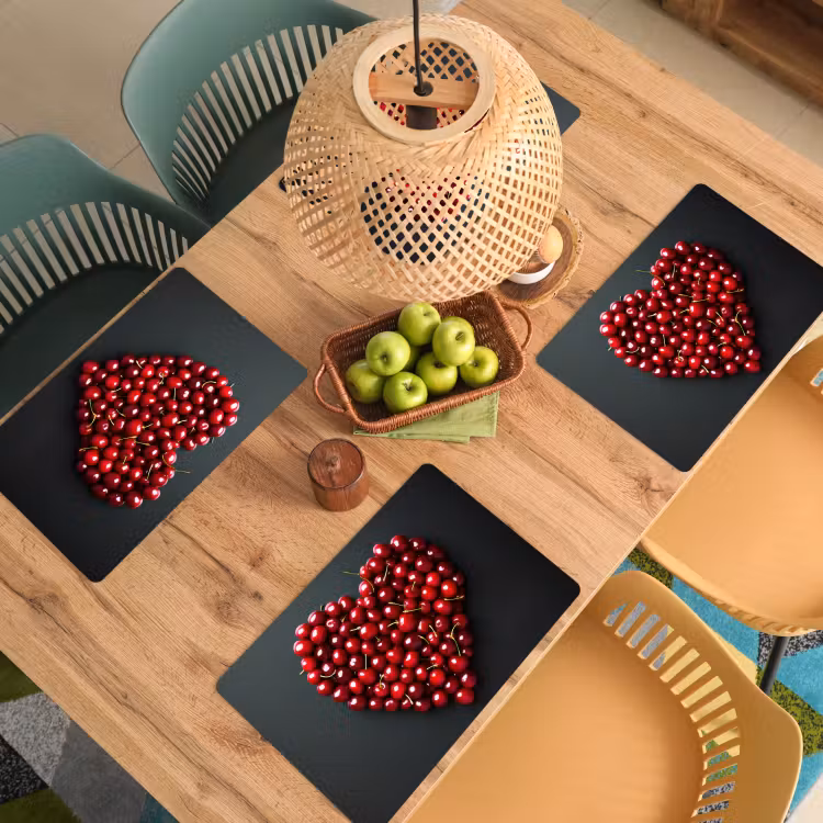Placemat vinyl - Kersen - Hart - Rood - Zwart — 3