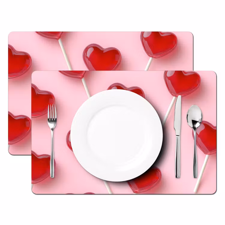 Placemat vinyl - Lollies - Hartjes - Roze — 2