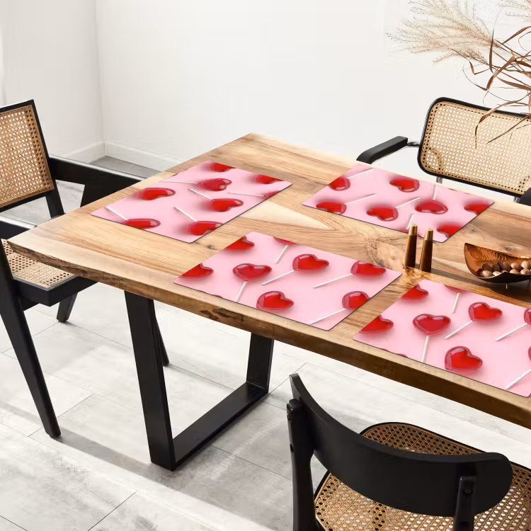 Placemat vinyl - Lollies - Hartjes - Roze — 4