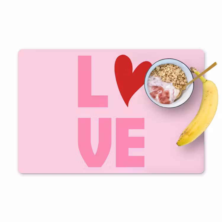 Placemat vinyl - Love - Roze - Hart - Valentijn — 1