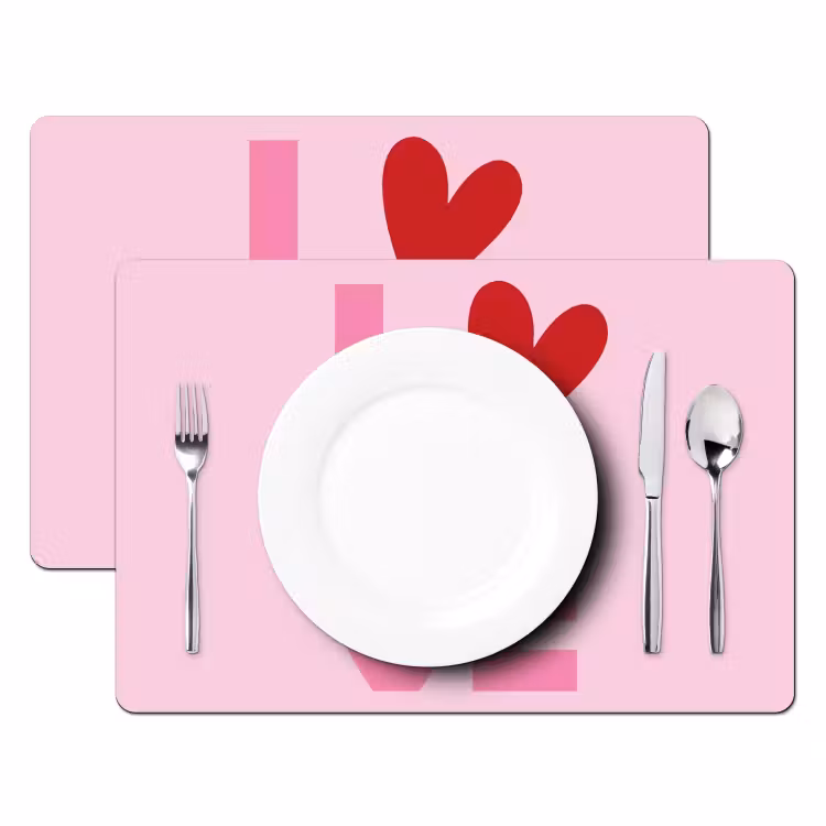 Placemat vinyl - Love - Roze - Hart - Valentijn — 2