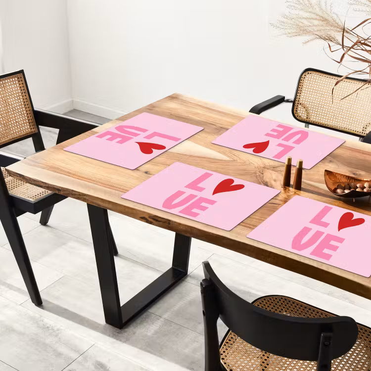 Placemat vinyl - Love - Roze - Hart - Valentijn — 4