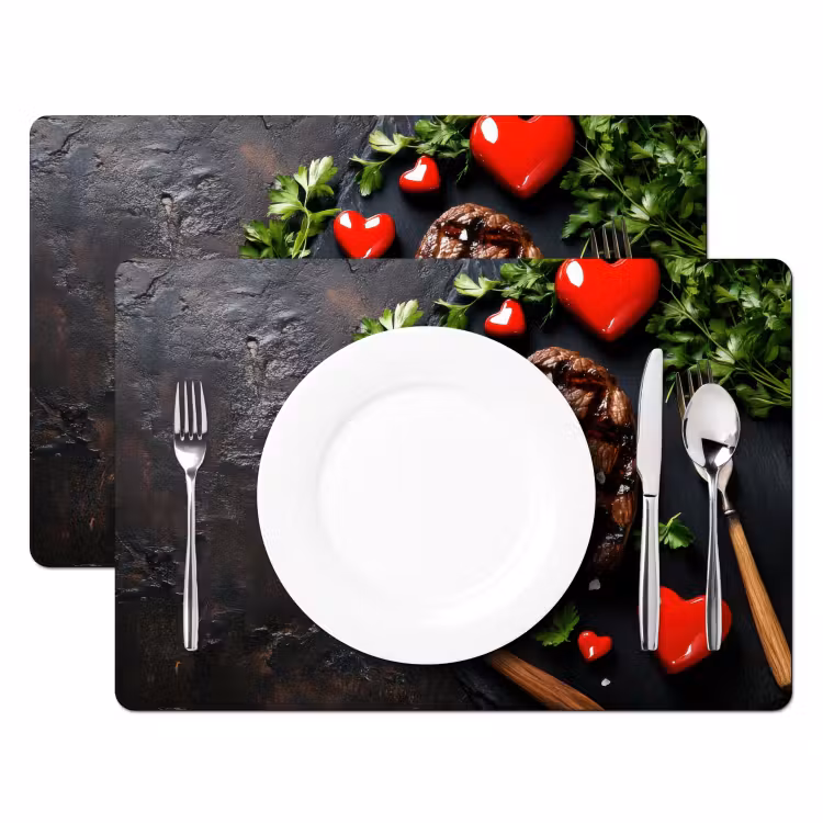 Placemat vinyl - Steak - Hart - Bestek — 2