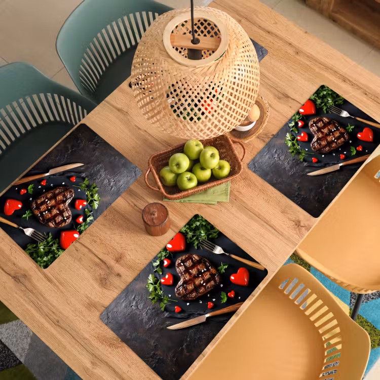 Placemat vinyl - Steak - Hart - Bestek — 3