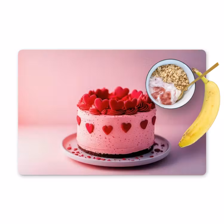 Placemat vinyl - Taart - Hart - Roze — 1