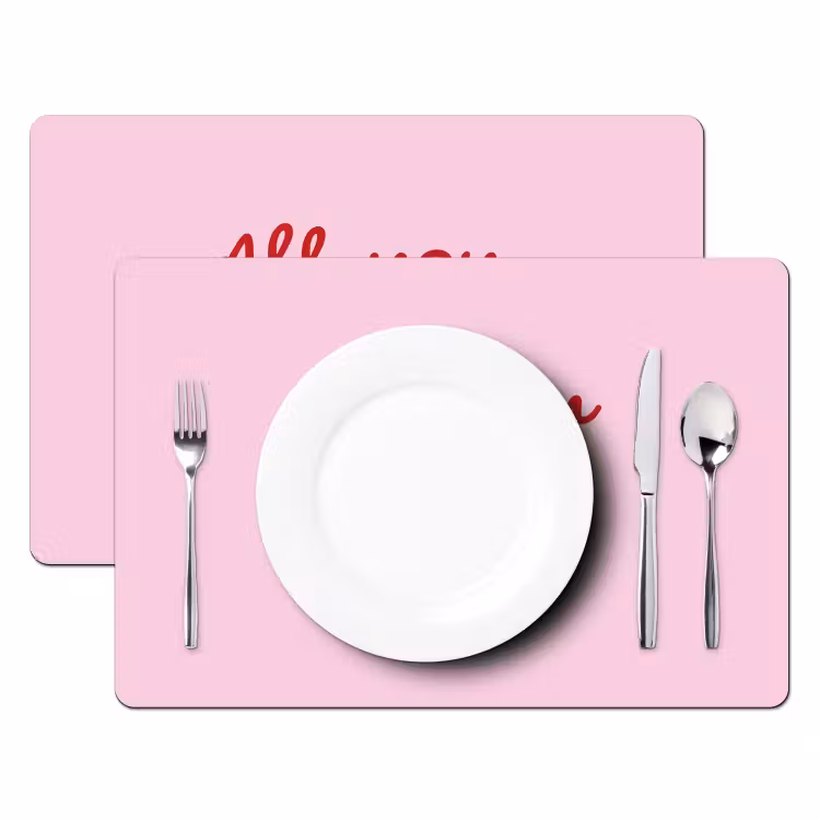 Placemat vinyl - Tekst - Roze - Love - Hart — 2