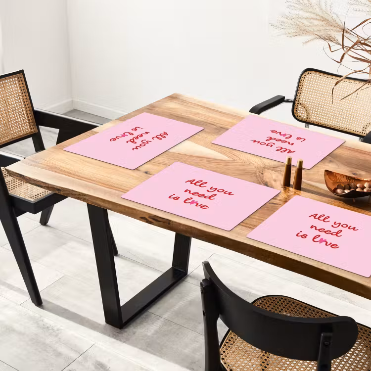 Placemat vinyl - Tekst - Roze - Love - Hart — 4