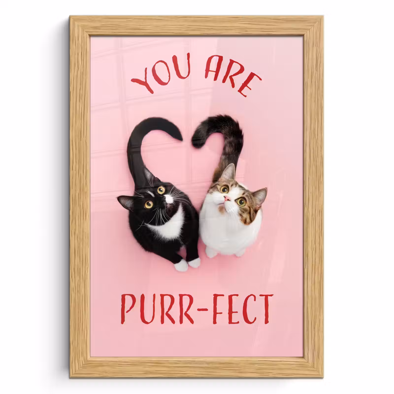 Poster met lijst - Kat - Hart - Tekst - Valentijn — 1