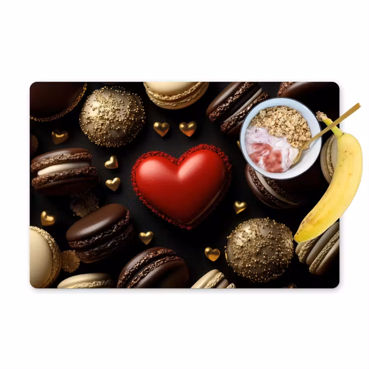 Placemat vinyl - Macarons - Rood - Hart — 1