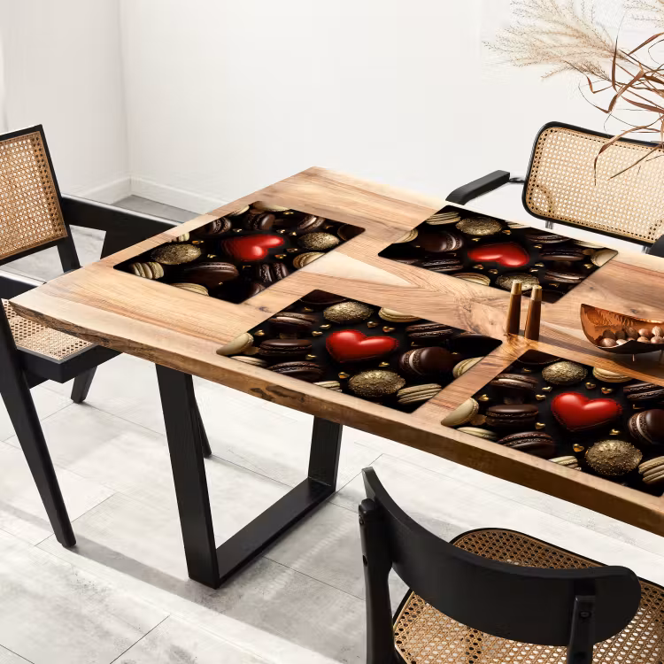 Placemat vinyl - Macarons - Rood - Hart — 4