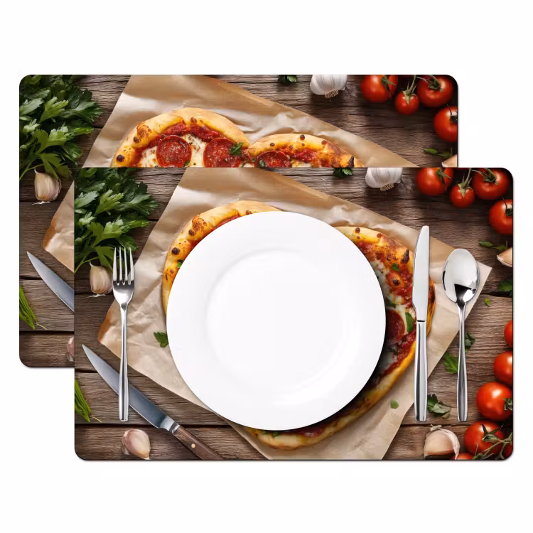 Placemat vinyl - Pizza - Hart - Pepperoni - Tomaat — 2