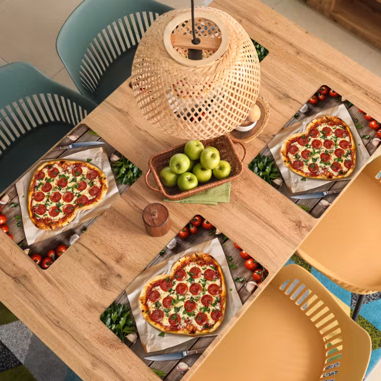 Placemat vinyl - Pizza - Hart - Pepperoni - Tomaat — 3