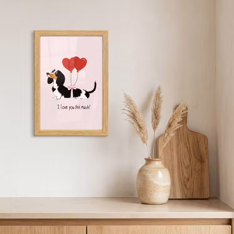 Poster met lijst - Hond - Teckel - Valentijn - Love — 3