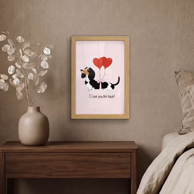 Poster met lijst - Hond - Teckel - Valentijn - Love — 4
